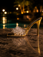 Liquid Gold Crystal Mule Heel- Gold