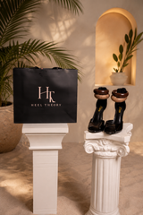 Bali After Dark Bangle Heel- Black/Brown Multi